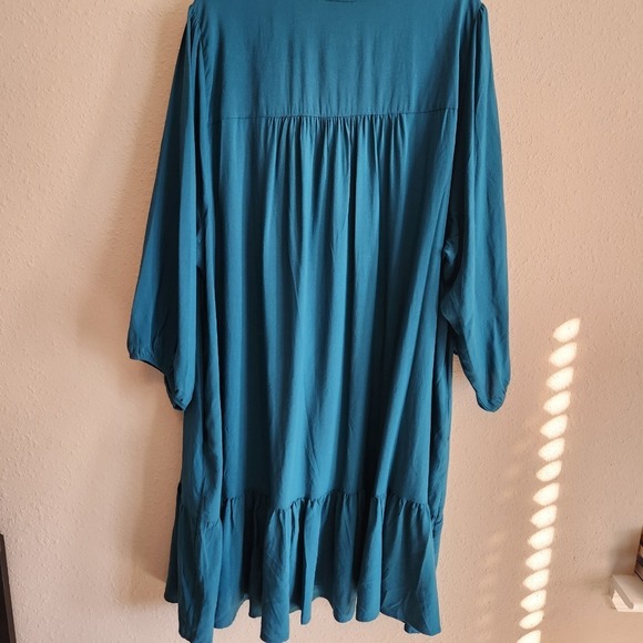 Torrid Mini Rayon Slub 3/4 Sleeve Trapeze Pleat Dress Size 5X - Picture 3 of 11